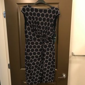 NWT Ralph Lauren navy gathered dress